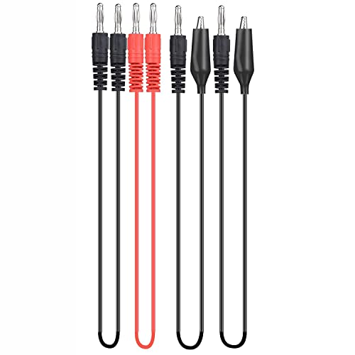 Clyxgs Alligator Clip Electronic Jumper Alligator Clip Banana Plug Electronic Jumper Test Leads Set Line Length 75cm/29.5in Cable Connector Suitable for Electronic Laboratory and Other DIY (4 Pieces)