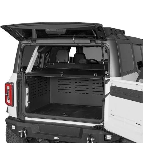 Hooke Road Bronco 4-Door Trunk Cargo Cover Organizer Tonneau Cover Security Deck Enclosure for 2021-2026 Ford Bronco Hardtop (Exclude Bronco Sport & Raptor)