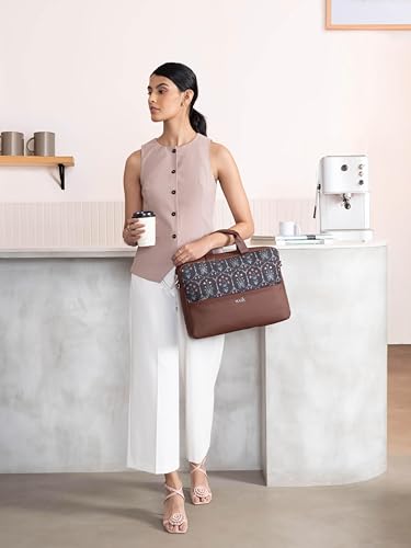 Image of ZOUK Arin Laptop Bag | Slim & Stylish Laptop Bag for Women Office Use | Fits 15.6+ Inch Laptop | Padded Compartment Fits up to 17 Inch Laptop | Water-Resistant | Lightweight
