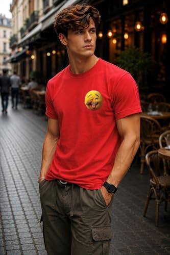Image of INKKR Regular Fit Half Sleeves Round Neck Typographic Printed Cotton T-Shirt