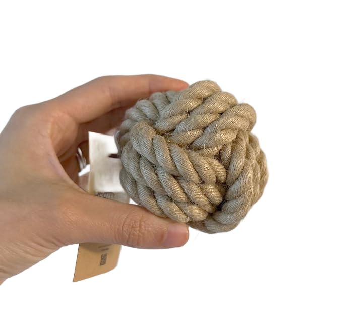 Handmade Sustainable Hemp Rope Ball, Natural Hemp Rope Dog