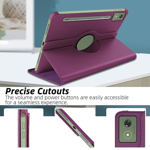 Image of TGK 360 Degree Rotating Flip Cover Case for Moto Pad 60 Pro 12.7 inch 2025 Release Tablet (Purple)
