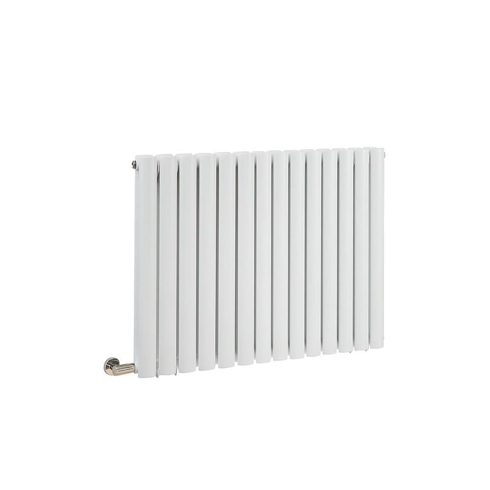 Milano Aruba 1200W White Horizontal Double Oval Panel Electric Radiator - 635mm x 826mm
