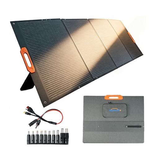 400W Portable Solar Panel for Power Station 25% High Efficiency ETFE Foldable Solar Panel Charger QC3.0 USB-C 66W MC4 Output IP67 Waterproof for Outdoor Camping RV Emergency Power Supply