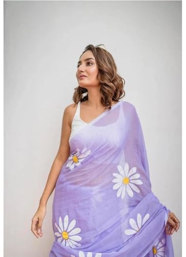Image of Yashika Women's Georgette Floral Printed Saree With Unstitched Blouse Piece |saree for Women | New Sari | Saree