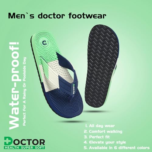 Image of DOCTOR HEALTH SUPER SOFT Men's & Boys Anti-Skid Flip Flops with Acupressure Massage Footbed | Lightweight | Soft | Doctor-Recommended Slipper for Pain Relief | All Day Wear Acupressure Doctor Slipper