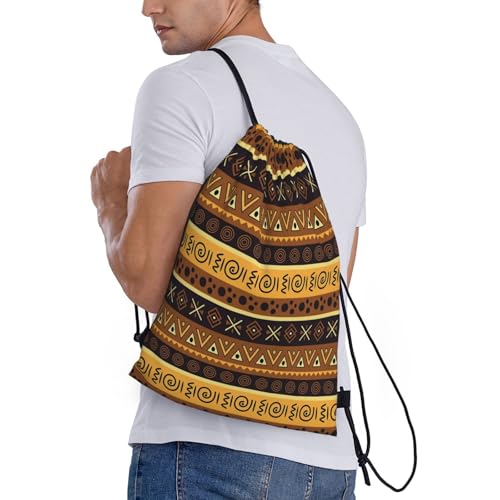 African Tribal Drawstring Bags for Women Men Africa Gym Backpack Bag Sport Gym Yoga Swimming Travel Daypack3