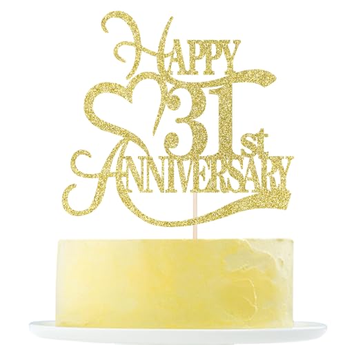 Yetxel Gold Glitzer 31. Hochzeitstag Kuchendekoration