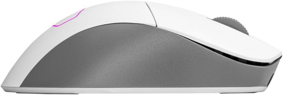 Cooler Master MM731 Wireless Gaming Mouse White, Adjustable 19,000 DPI, Palm|Claw Grip, 2.4GHz|Bluetooth, PixArt Optical Sensor, Ultraweave Cable, PTFE Feet, RGB Lighting (MM-731-WWOH1)