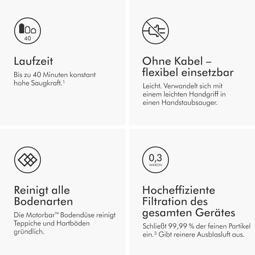 Dyson V8 Origin Kabelloser Staubsauger, Silver und Nickel, 115 AW, Motorbar – Ansicht 5