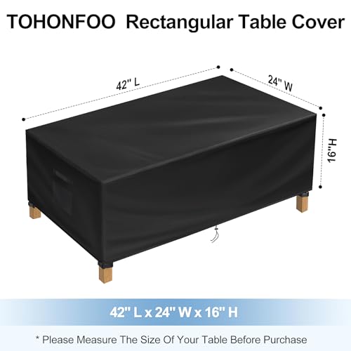 TOHONFOO Capa Retangular para Mesa de Pátio - Capas de Mesa para Áreas Externas À Prova D'Água - Ca