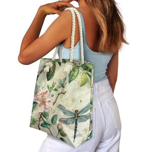 Canvas Beach Tote Bag for Women Ladies Grocery Shopping Reusable Totes Bags Shoulder Handbags Purse Aesthetic4