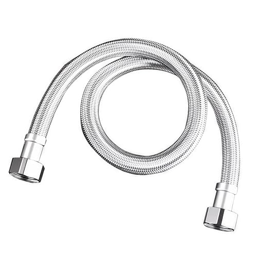 Qsvbeeqj Strong Steel Double Ended Hose Thickened Designs Shower Connector Easy Installation For Enhanced Pressure Resistance Industrial Grade Water Heater Hose