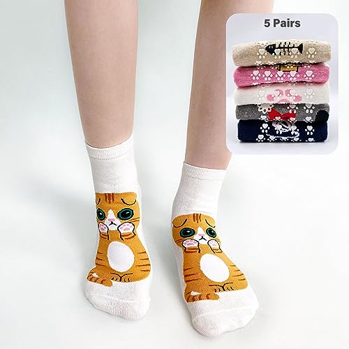 Hellomamma Grip Socks for Women - Non Slip Yoga & Ballet Workout Socks with Animal Pattern3
