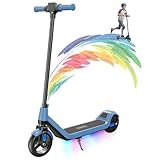 TODIMART E-Scooter Kinder(6-12-16 Jahre),6/10/16 km/h,Max Reichweite 16 km,Leichter,Non-Zero-Start Sicherheit,60kg,Bunte Lichter,Elektroroller für Kinder-Geschenk für Kinder und Jugendliche