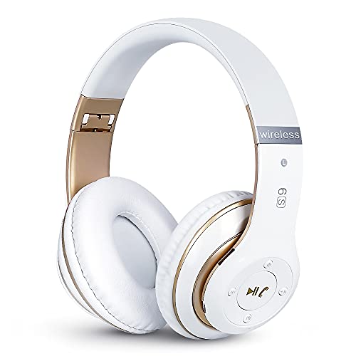 Prtukyt Auriculares inalámbricos Bluetooth 5.0, Auriculares Bluetooth Deportivos Seguros estéreo IPX6 3D (Platino) Cover