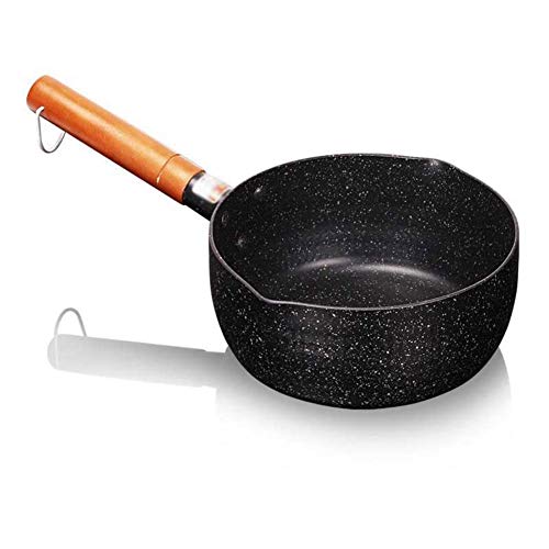 OQHAIR Soup Pot Nonstick Saucepan Granite Coating Sauce Pan with Wooden Handle Straining Aluminum Milk Pan Cookware