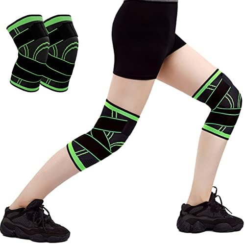 2PCS Knee Support DKDDSSS Knee Brace for Arthritis ACL and Meniscus Tear Adjustable Knee Sleeves for Sports Running Knee Support for Men and Women (L)