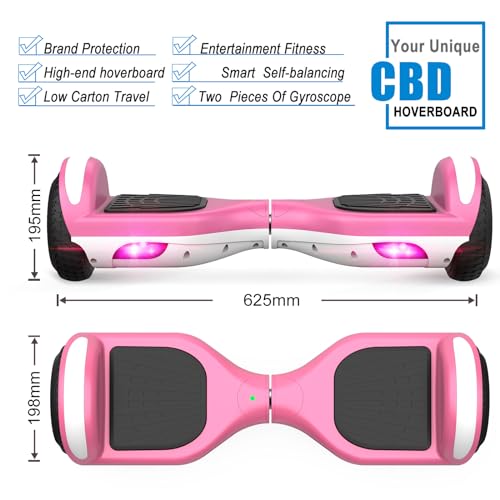 CBD Scooter with Dazzling LED Lights,6.5\" Wheels,Headlight, Dual 300W Motors for Kids, Girls, Boys of All Ages on All Roads