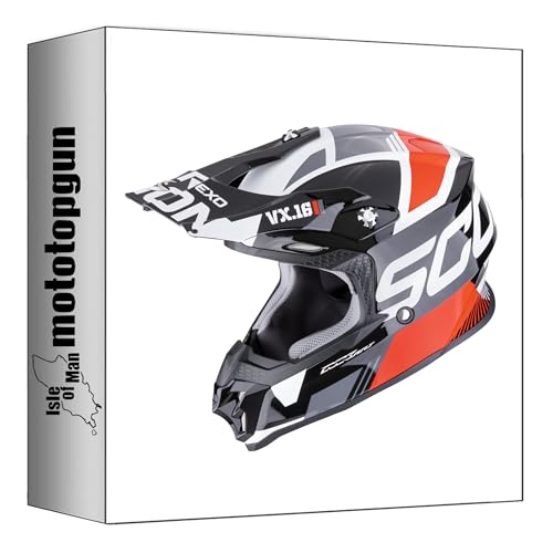 Casque Scorpion VX-16 Evo Air Analog Noir Rouge en Taille XS