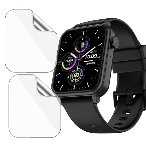 Image of 2 Pack Smartwatch Screen Protector for Noise Pulse Hyper 1.85 inch - Flexible TPU Screen Guard, Ultra Thin, Scratch Resistant, Bubble Free, Full Coverage - Not Tempered Glass