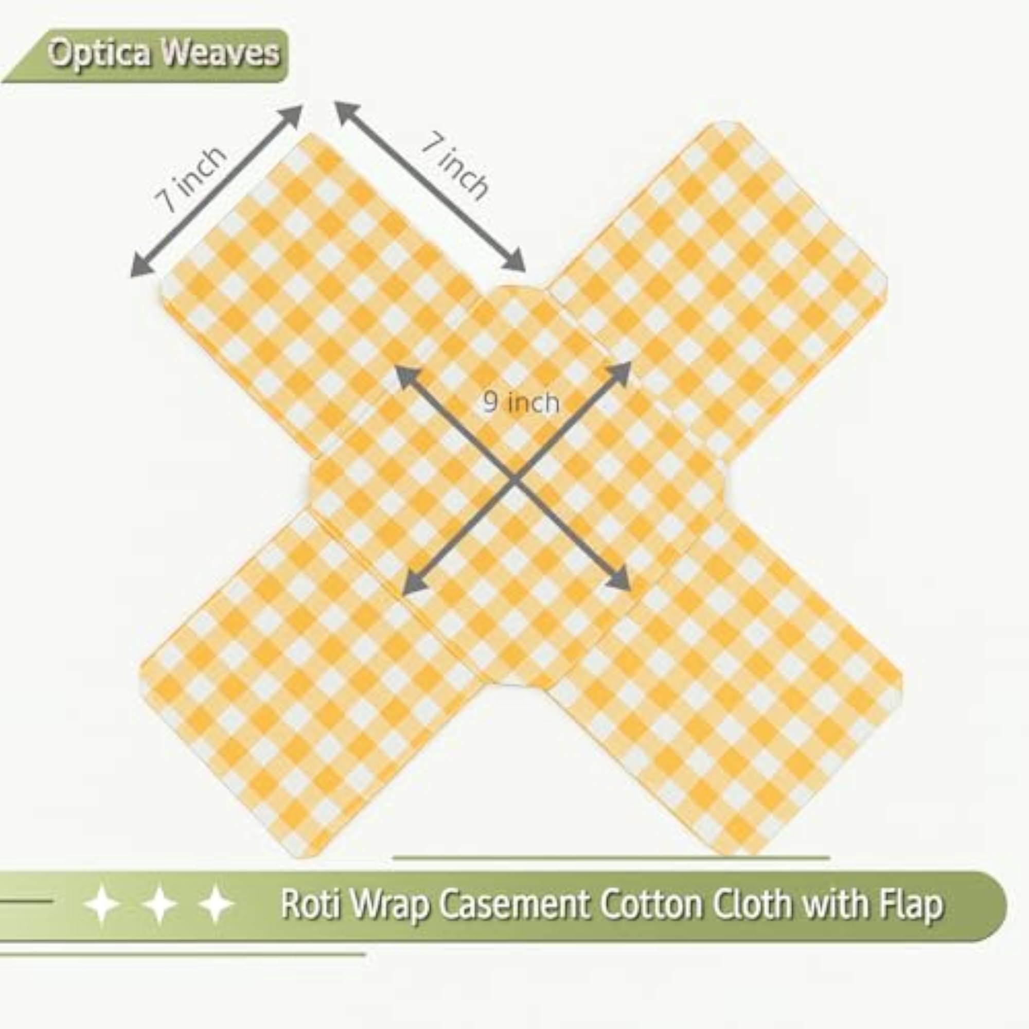 Black Checks Cotton Double Layer Roti Cloth Wrap with Flaps