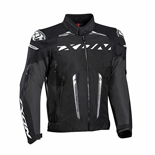 Blouson moto IXON Blaster black white XXL pour motard