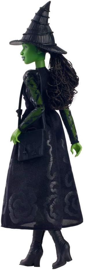 Mattel Universal Wicked Elphaba Fashion Doll & Accessories with Green Skin, Braided Black Hair, Posability & Removable Ballroom Look