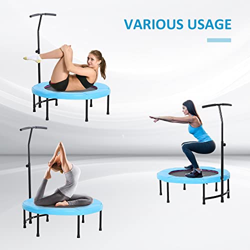 HOMCOM 40" Fitness Trampoline with Adjustable Handle, Rebounder Trampoline, Mini Jumper for Indoor Exercise Workout - Image 5