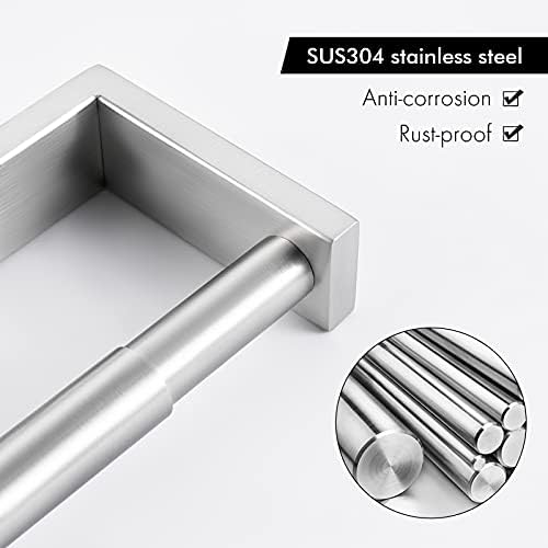 KES Toilet Roll Holder Wall Mounted, Spring Loaded Toilet Paper Holder SUS304Stainless Steel Brushed Finish, A23075-2