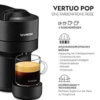 NESPRESSO DE’LONGHI Vertuo Pop Schwarz Kapselmaschine | inkl. Aeroccino Milchaufschäumer | 4 Tassengrößen | Barcode-Erkennung | One-Touch Bedienung | Kaffeemaschine ENV90.BAE – Ansicht 2