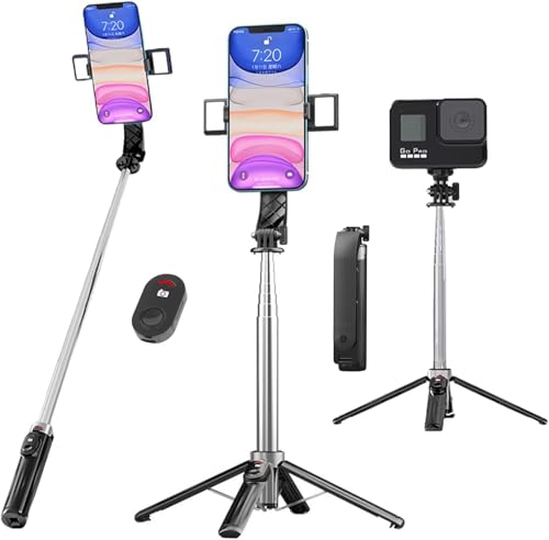 BOOM Selfie Stick Comes with Wireless Remote Control Selfie Stick Tripod 360 Rotation and Phone Clip Extendable Selfie Stick Tripod for Smartphone Recording Video Vlog Tiktok