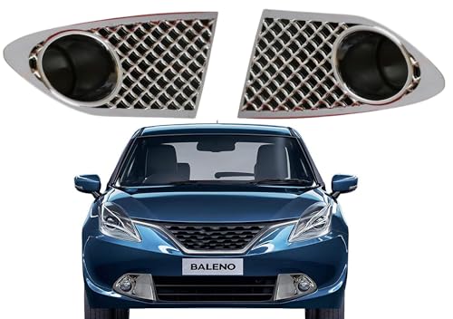 Image of BuBu Car Silver Plated Chrome Fog Light Cover for Maruti Baleno (2015-2018)