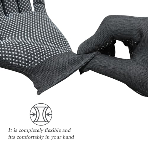 Image of Heega PVC Dotted Cricket Tennis and Batting Gloves for Men with Flexible and Secure Elastic Wrist | Extra Grip, Breathable Cotton Tennis Batting Gloves for Cricket (Grey, 1 Pair)