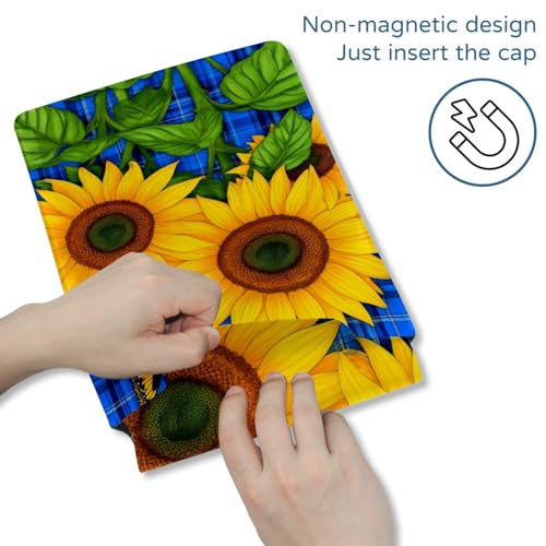 Funda para portátil azul con estampado de girasoles y alta resistencia a roces 2