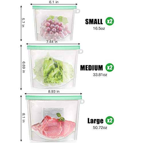 image for 【Upgrade】Cadrim Reusable Extra Thick Silicone Food Storage Bags - 
