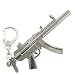 Flint Gray Metal MP5 Submachine Gun Design Keyring Pendant