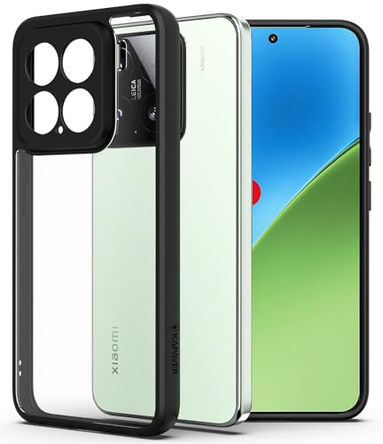 Image of KAPAVER Hybrid Clear Back Cover Case for XIAOMI 15 | Protective Shockproof Cleare Hard PC Soft Flexible Black TPU Cover