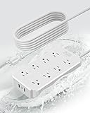IPX6 Outdoor Power Strip Weatherproof, Waterproof Surge Protector with 8 Wide Outlet with 3 USB Port