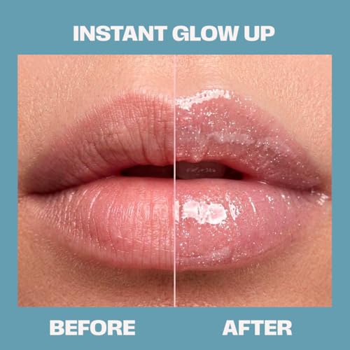 Image of Sammmm Poutie Glass Shine Lip Gloss for Women l Hydrating & High Shine l Lightweight & Non-Sticky l Soft Smooth Lips l Rosehip & Kukui Nut Oils l Glass Dip l Sulphate Free Lip Plumper Gloss l Pigmented Lips 6.5 ml