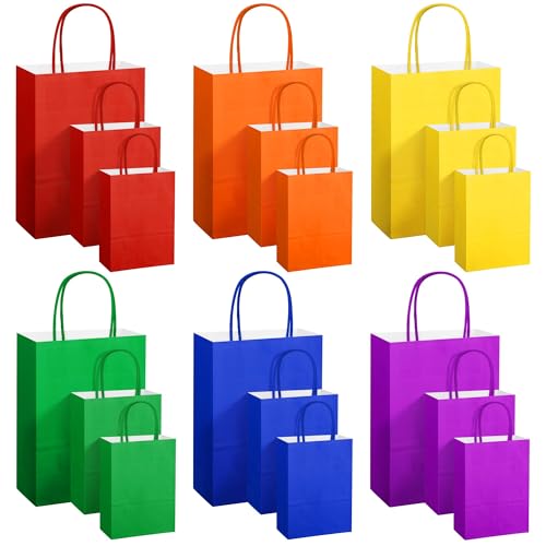 Sacs cadeaux arc-en-ciel anti-déchirure avec poignées confortables pour grand mariage