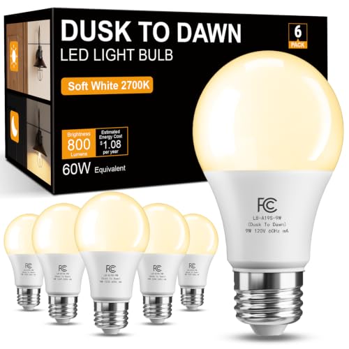 TJOY Dusk to Dawn Sensor LED Bulb 60W Soft Warm