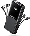 Power Bank Portable Charger 40000mAh External Battery PD30W Fast Charger with Built-in 2 Detachable Output Cables, Flashlight and LED Display for iPhone and Android Phones and Most Electronic Devices