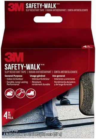 3M Safety-Walk Slip Resistant Tape, Black, 4 in x 15 ft Roll
