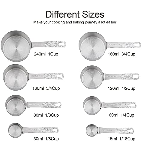 Smithcraft Measuring Cups And Spoons Set, 18 Piece Measuring Cup Set, 18/8 Stainless Steel Measuring Cups Spoons, Metal Measuring Cups, 9 Kicthen Measure Spoons & Leveler, Dry Baking Measurement Cups #TOP3