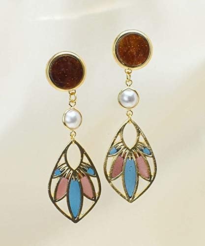 Amazon 貼るだけピアスpippi R ステンドグラス風リーフチャーム ピッピ 貼るピアス シール Leange Leange 痛くないイヤリング ノンホールピアス ジュエリー 通販