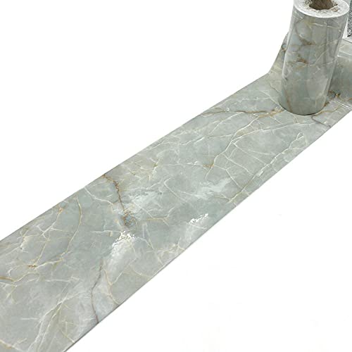 Tapetenbordüre, selbstklebend, Türkis, Marmor, 10 x 500 cm, dick, wasserdicht, Vinyl, Wandabdeckung, Bordüre, Heimdekoration, Badezimmer, Küche, Schlafzimmer, Glastür, Fliesen Cover