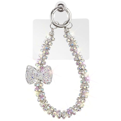 Luxus Diamant Handykette Perlen Handschlaufe Handy Kette Kurz Glänzend Strass Handyband Handyschlaufe Handgelenk Band für Handyhülle Handyketten Handyanhänger Handyzubehör Phone Strap Phone Lanyard