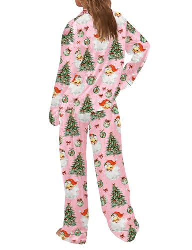 Image of SHESHOW Satin Pajamas for Women Set Long Sleeve Button Down Sleepwear 2 Piece Nightwear Women Pjs Sets Size XS-XXL