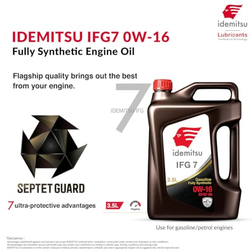 Image of Idemitsu IFG7 0W-16 SP /GF-6B Full Synthetic Engine Oil for Petrol Cars 3.5L